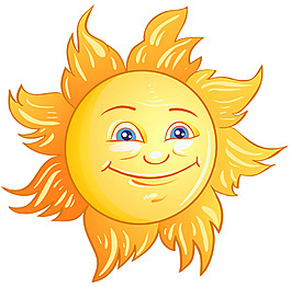 卡通微笑的太陽免摳png透明素材