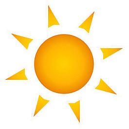 卡通黃色太陽免摳png透明素材