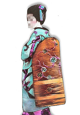 手绘漂亮艺妓免抠png透明图层素材