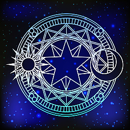 梦幻少女星空卡通矢量素材