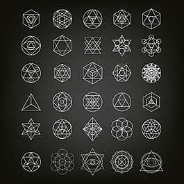 幾何圖形拼接創意卡通矢量素材