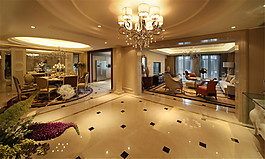 大氣大廳古典效果圖