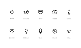 线性网页UI食品美食icon图标