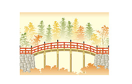 野外小橋矢量素材