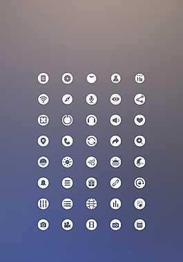 40個(gè)圓形網(wǎng)頁常用icon圖標(biāo)