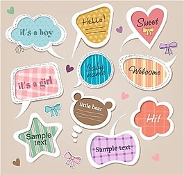 可愛標簽矢量素材