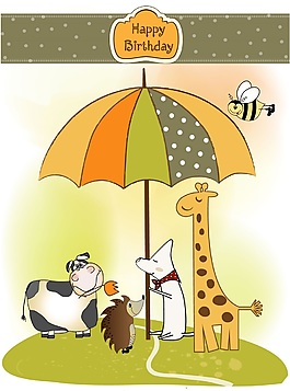 卡通動物矢量素材