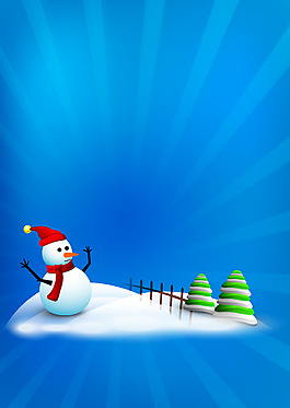 矢量卡通質(zhì)感雪地雪人背景素材