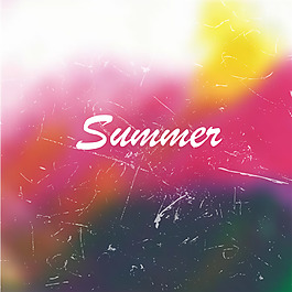 復(fù)古水彩夏季背景矢量素材