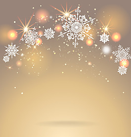 金色光效與雪花背景矢量素材