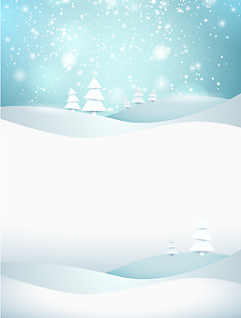 矢量夢幻文藝雪景背景素材