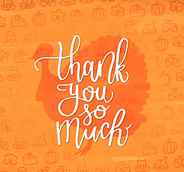 橙色背景感恩節(jié)素材設(shè)計