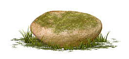 青苔石頭png元素素材