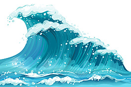 蓝色海浪png元素素材