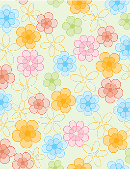 彩色小花矢量素材