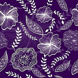 紫色花朵圖紙矢量素材
