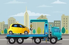 汽車(chē)拖車(chē)矢量素材