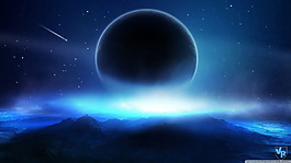 簡約藍(lán)色星球背景