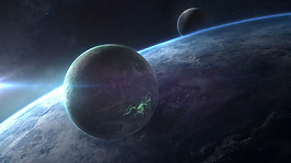 簡約藍(lán)色星球背景素材