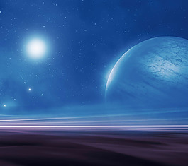簡(jiǎn)約藍(lán)色星球背景