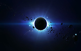 簡(jiǎn)約藍(lán)色星球背景