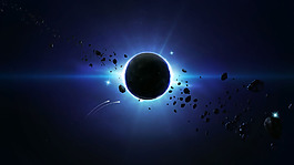 藍(lán)色星球星空背景