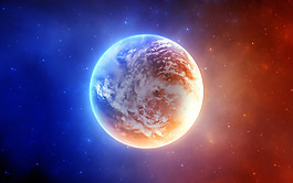 彩色漸變星球背景