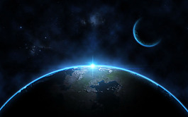 夢(mèng)幻藍(lán)色星空背景素材