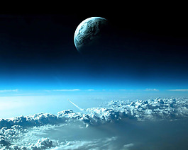 簡(jiǎn)約藍(lán)色星球背景素材