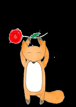 狐貍與玫瑰透明素材