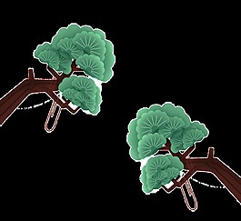 手绘松树