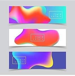 三款流體漸變廣告海報(bào)科技素材