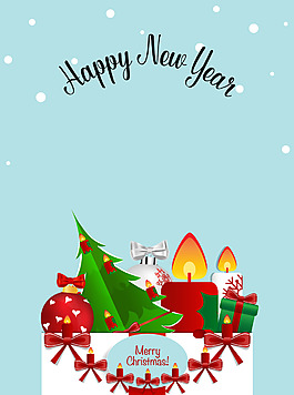 清新圣誕節(jié)新年海報矢量背景素材