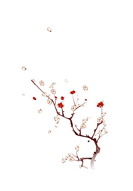中國(guó)風(fēng)水墨花朵元素