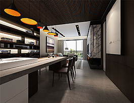 創(chuàng)意室內(nèi)餐廳餐桌效果圖