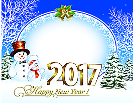 2017雪人圣誕節(jié)背景矢量素材