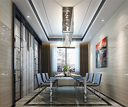 瓷磚餐廳簡約效果圖