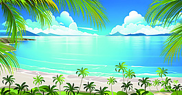 海邊風(fēng)情矢量素材