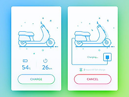 電動車控制應用程序PSD素材
