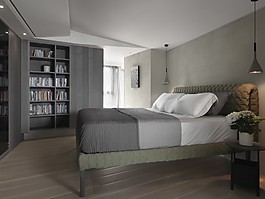 北歐臥室書柜效果圖