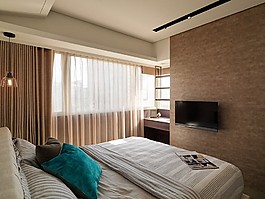 簡約室內(nèi)臥室窗戶實(shí)景效果圖