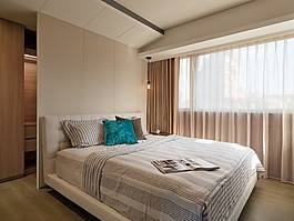簡約室內(nèi)臥室大床效果圖