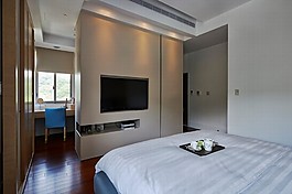 簡約室內(nèi)臥室電視墻效果圖
