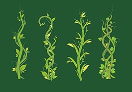 綠色植物葉子矢量素材