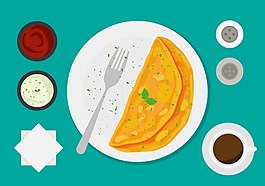 美食煎蛋矢量素材