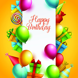 氣球裝飾卡片卡通矢量素材