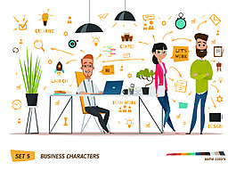 團(tuán)隊(duì)合作卡通矢量素材