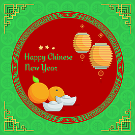 中式绿色底纹新年背景素材
