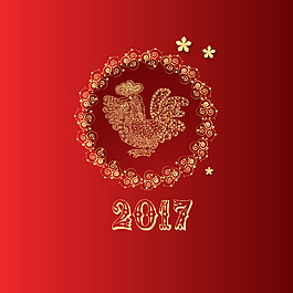 2017年紅色新年素材背景