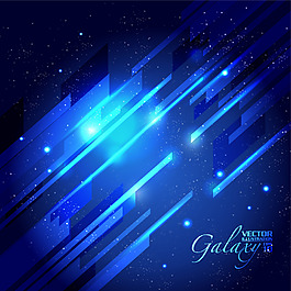 矢量深藍星光光線背景素材